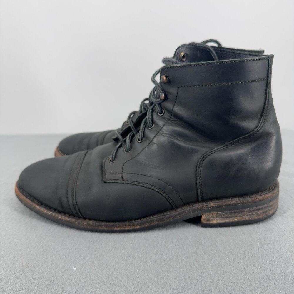Thursday Boot Company Captain Black Matte Leather Boots Mens Size 11.5